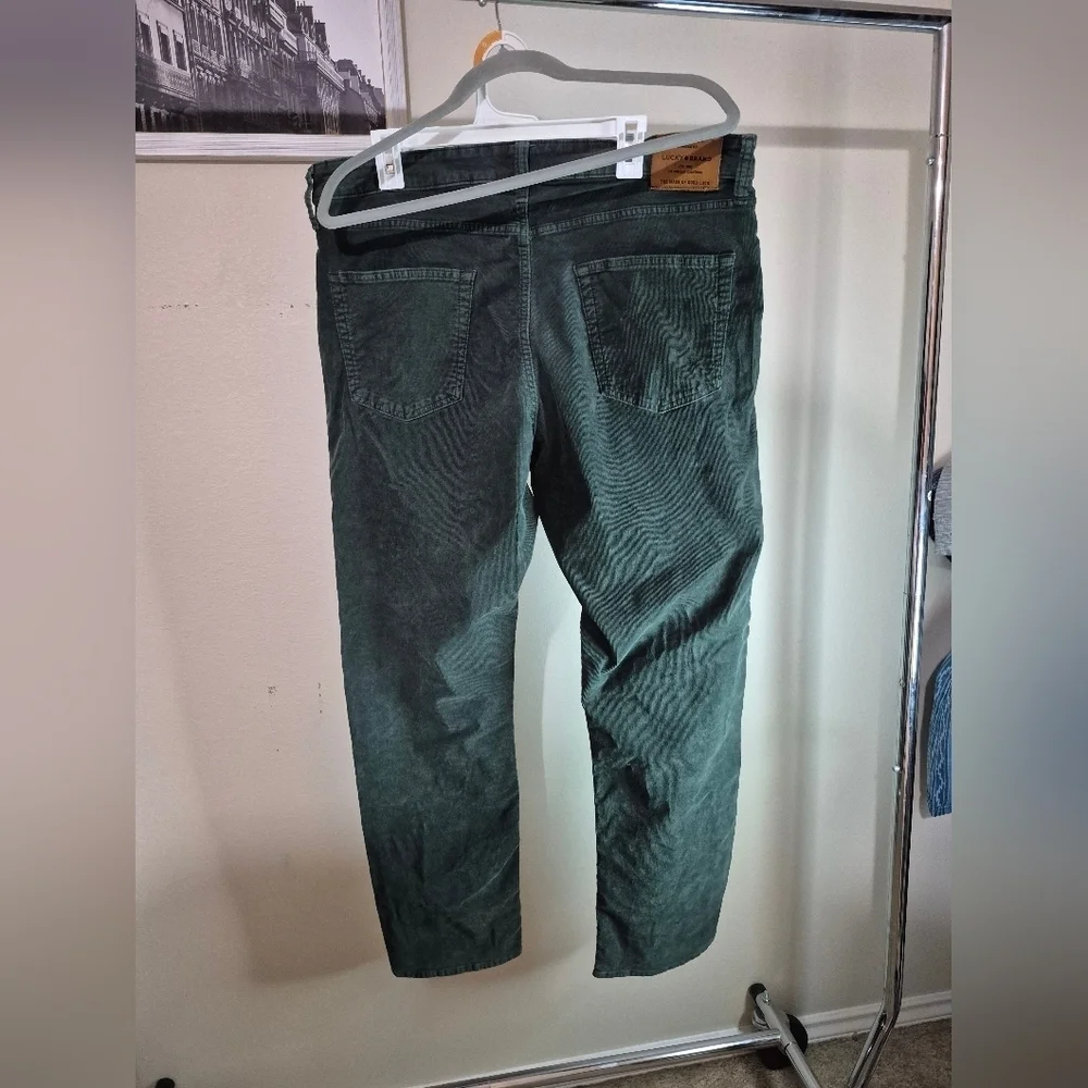 Lucky Brand Dark Green Corduroy Pants